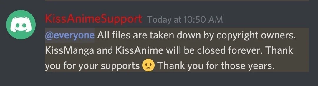 END OF CHILDHOOD: Kissanime And Kissmanga Are Being Shutdown!!!