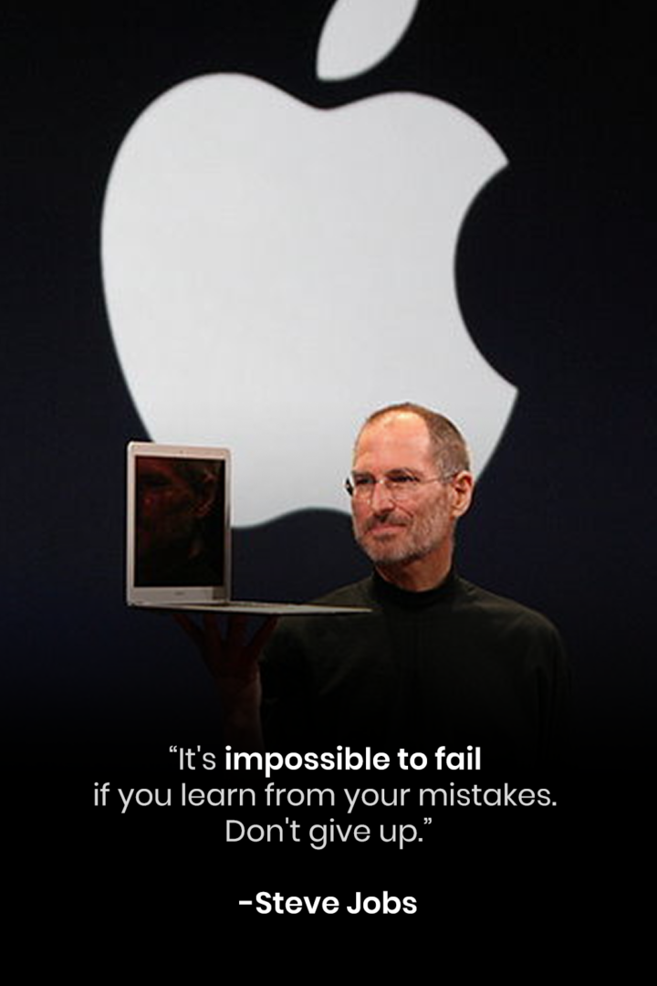 It's Impossible To Fail If You Learn From Your Mistakes. Don't Give Up