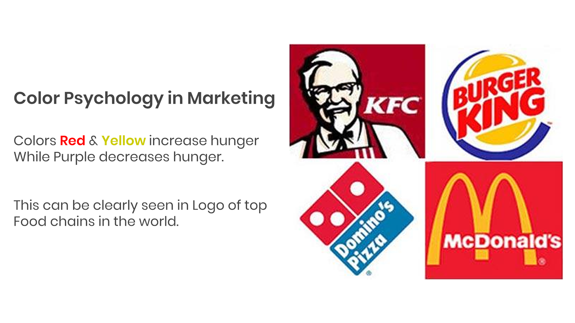 Food Chains And Restaurants Prefer Red And Yellow In Marketing