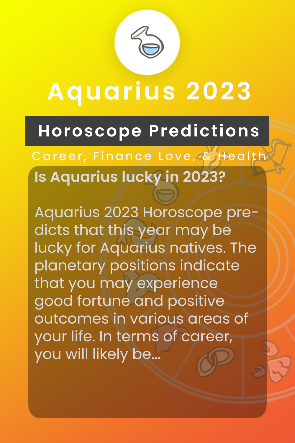 Aquarius 2023 Horoscope Predictions Career, Money, Love,