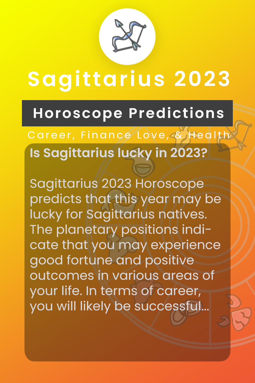 Sagittarius 2023 Horoscope Predictions Career, Money, Love, Health