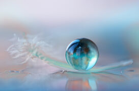 Green Marble Stone And A Feather Beautiful Pattern