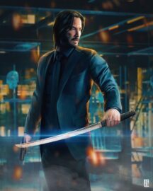 Keanu Reeves John Wick Black Suit Fan Art Digital Art Hd Wallpaper Preview