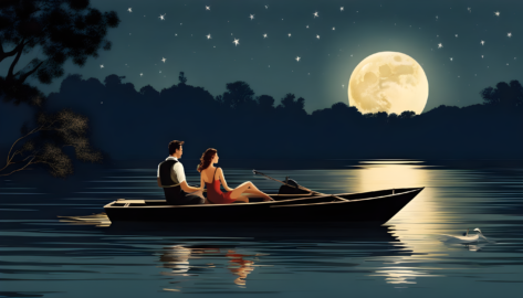 Under Moon Light Single Men And Woman On Boating (1)