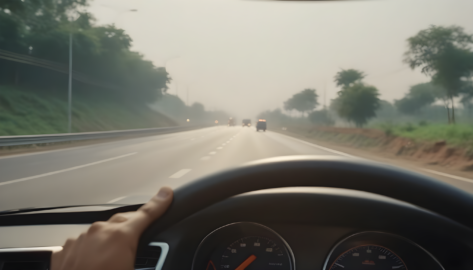 Driving On Indian Highway
