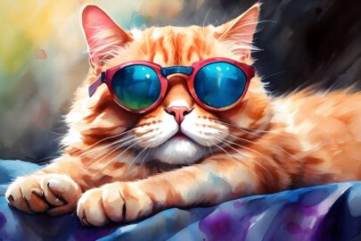 Adorable.cat.wearing.sunglasses