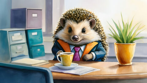 Tie.wearing.hedgehog