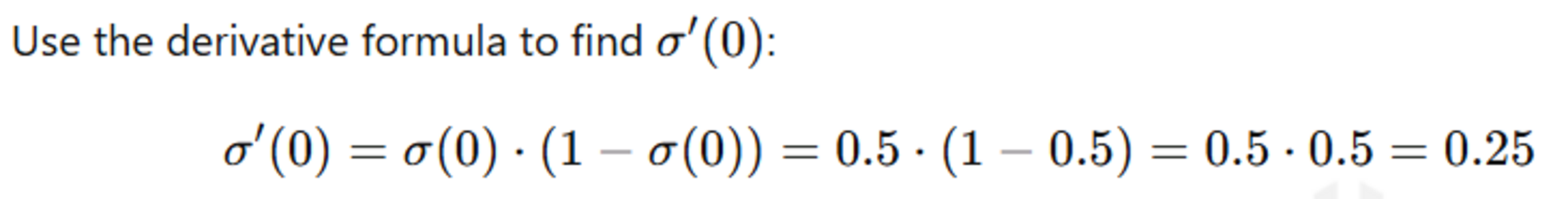 Derivative When Zero