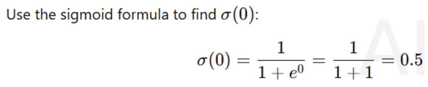 Sigmoid Function When 0