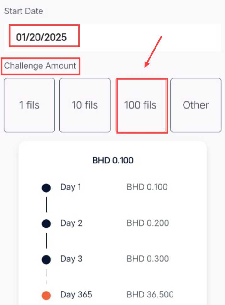 Ember Rage 100 Fils Challenge Amount