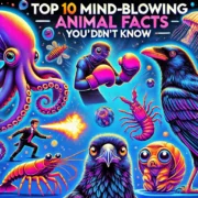 Dall·e 2025 02 14 08.13.40 A Vibrant And Eye Catching Thumbnail For 'top 10 Mind Blowing Facts About Animals You Didn’t Know'. The Image Features A Colorful Collage Of Animals W