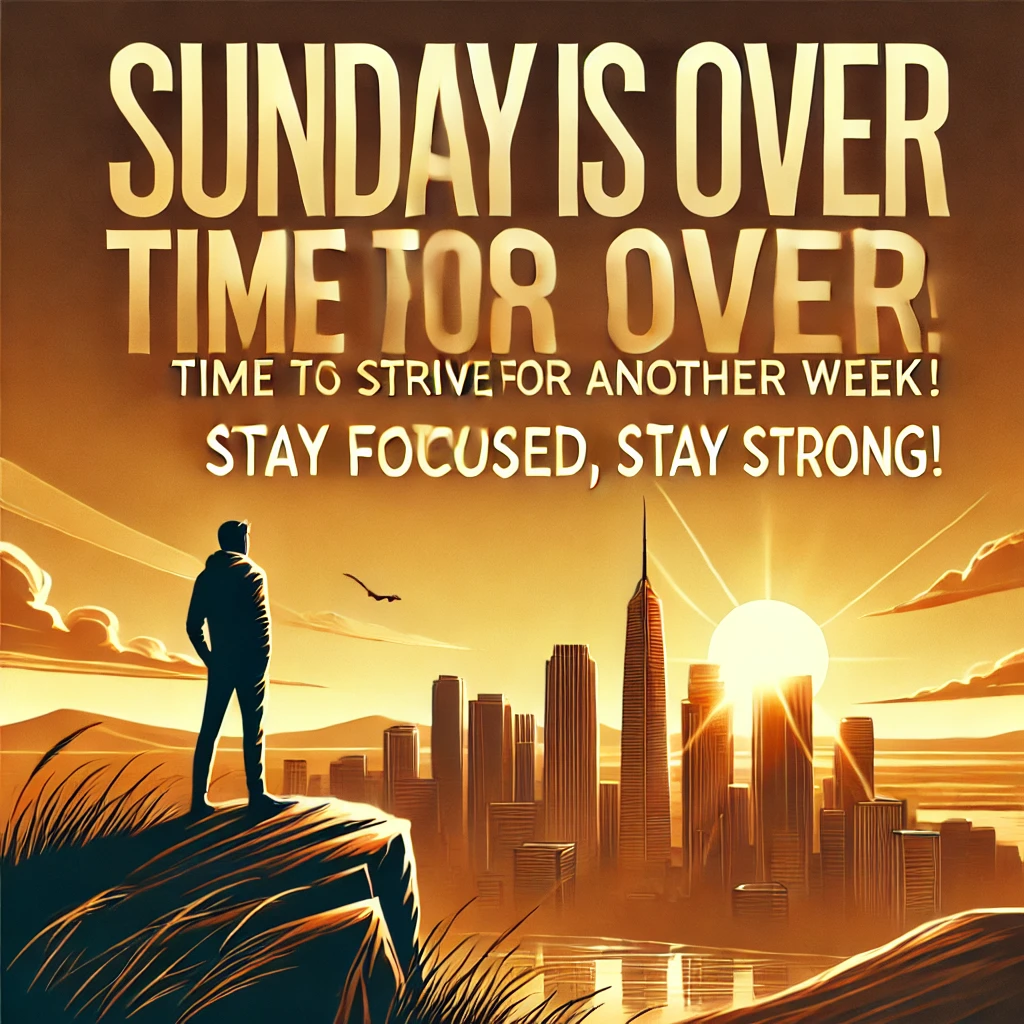 Dall·e 2025 02 23 23.01.16 A Motivational Image Featuring A Sunrise Over A City Skyline, Symbolizing The Start Of A New Week. The Scene Has A Warm, Golden Glow With A Silhouette