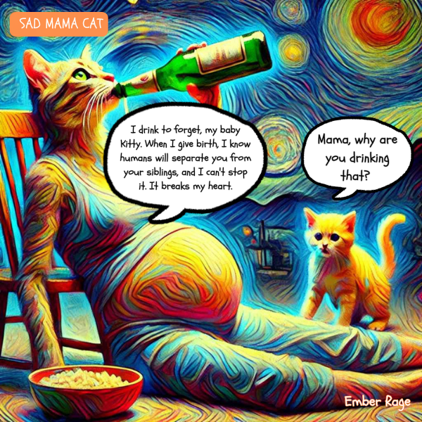 Sad Mama Cat Ember Rage