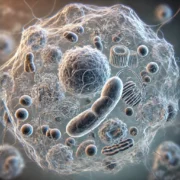 Dall·e 2025 03 15 00.15.22 A Highly Detailed 3d Rendered Image Of A Living Cell With All Its Components Being Transparent. The Image Should Show The Nucleus, Mitochondria, Endop