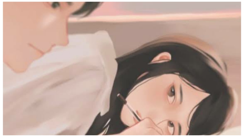 Girl Admiring Her Crush Secret Love Moment
