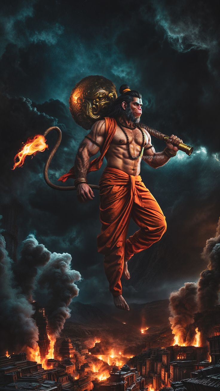 Lord Hanuman 3d Art With Animation