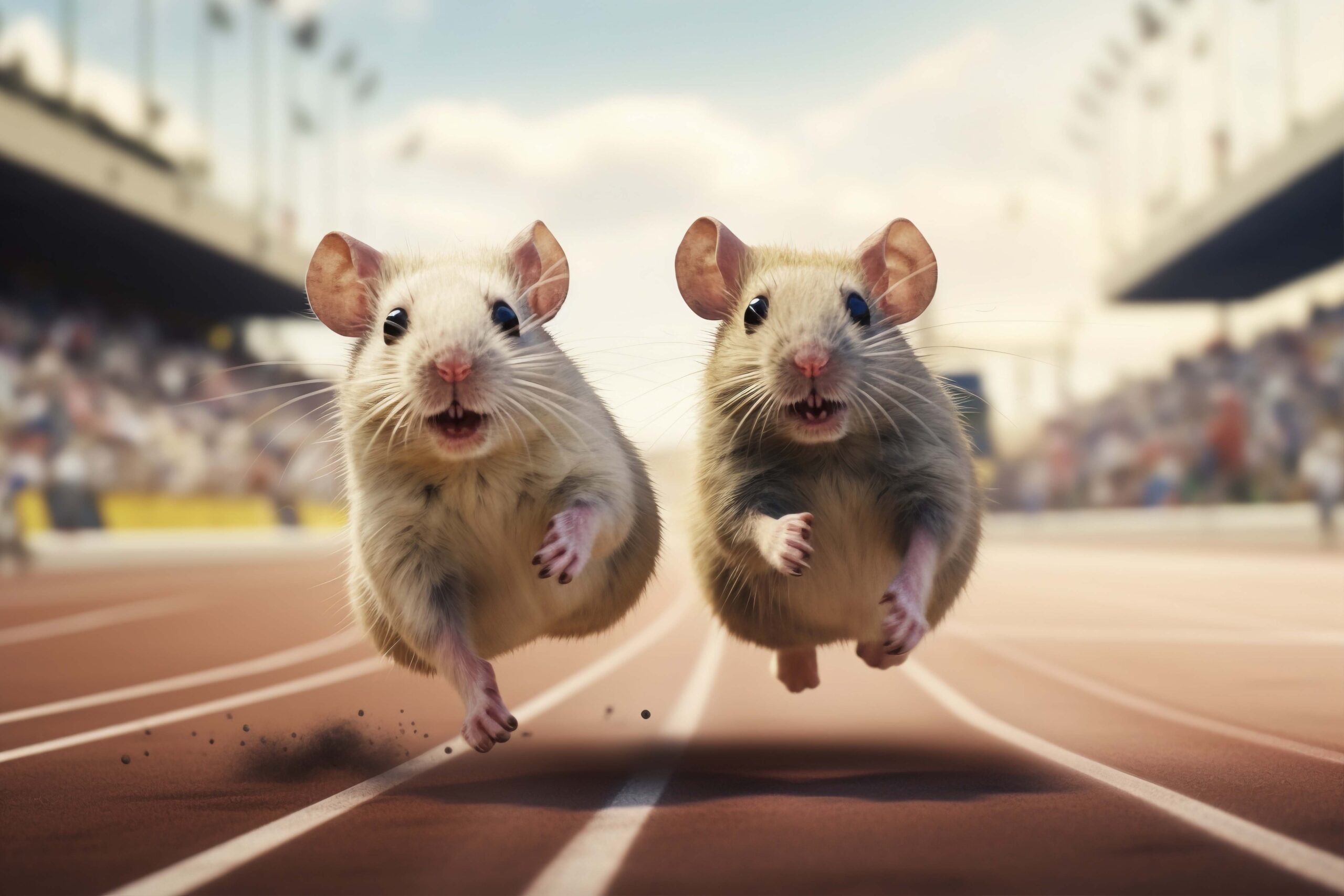 Close Up Mices Running