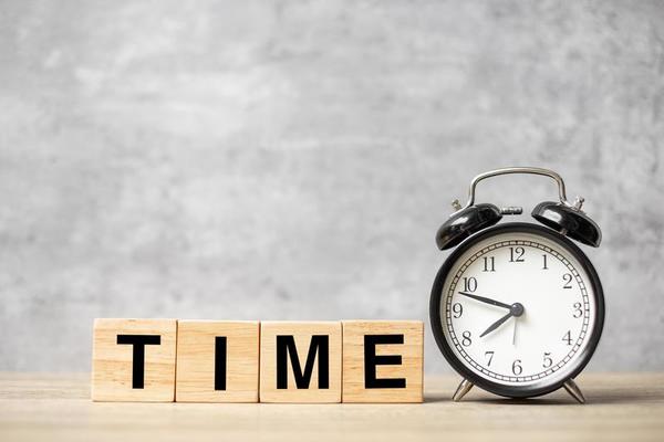 Vintage Alarm Clock With Time Block On Table Activity Daily Routine Morning Workout And Work Life Balance Concept Photo